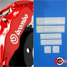 R&G HIGH TEMP Brake Caliper Decals Stickers Fits Brembo 6 & 4 Piston (White)
