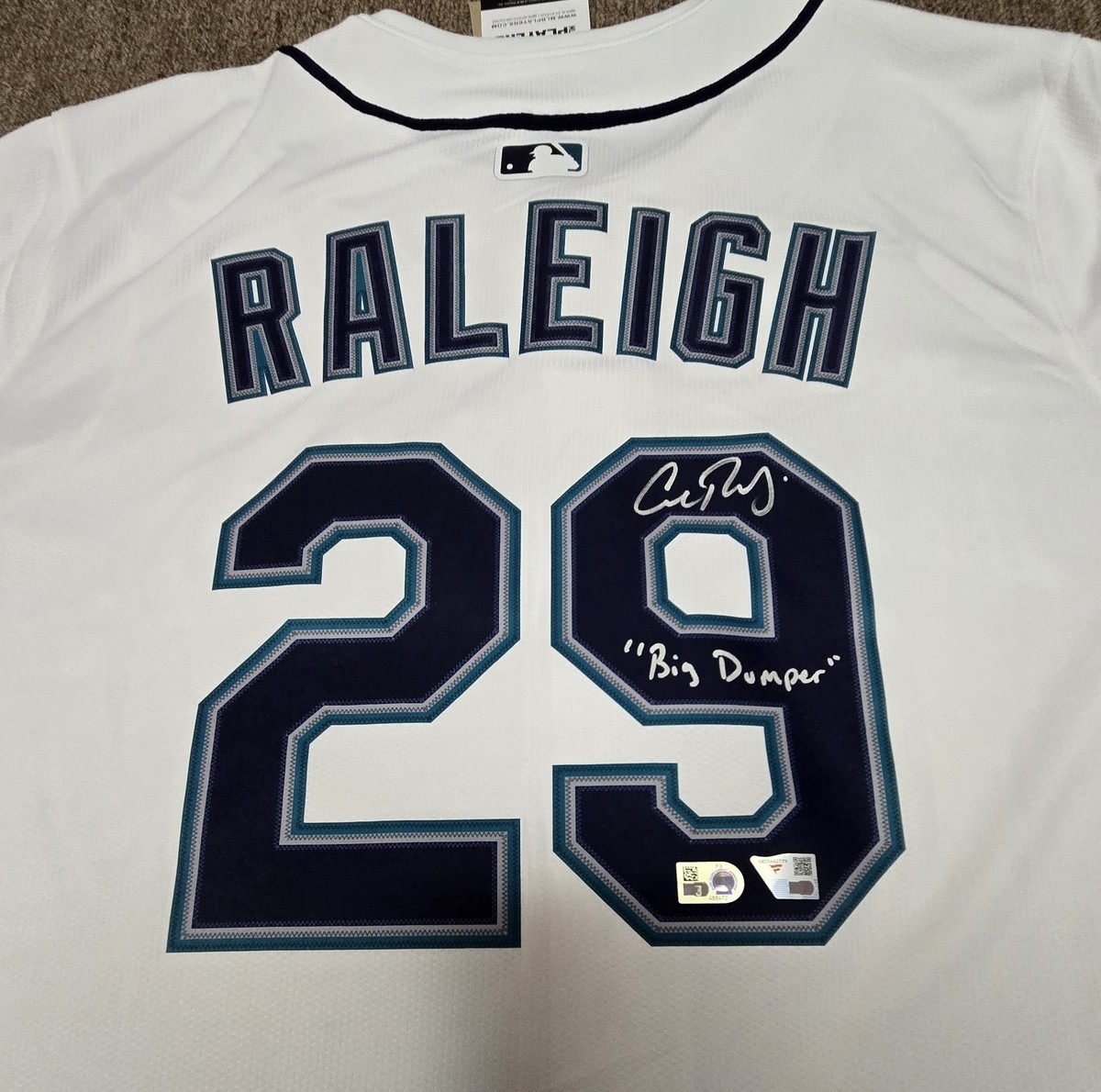 Cal Raleigh Big Dumper Signed Mariners Baseball Jersey MLB