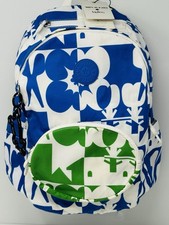 NWT Kipling Backpack X Minju Kim Delia & Metal Large Rabbit Keychain Green Blue