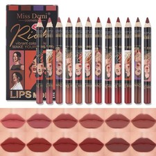 12PCS Lip Liner Pencil Set Waterproof Long Lasting Matte Lip Shaping 03 Makeup