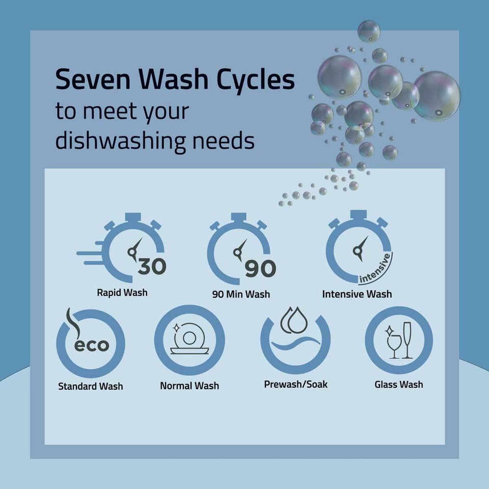 Cookology CTTD6BK Black Mini Counter Top Dishwasher, 6 place settings