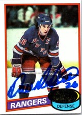 Dave Maloney autographed Hockey Card (New York Rangers, SC) 1980 Topps #1