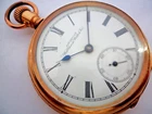 ANTIQUE 1897 OF LEGENDARY AMERICAN WALTHAM WATCH COM. WITH 09 K GOLD PLATE CASE