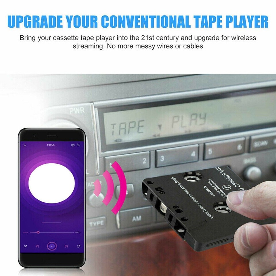 Bluetooth 5.0 Car Audio Stereo Sound Cassette Tape Adapter MP3 Hands