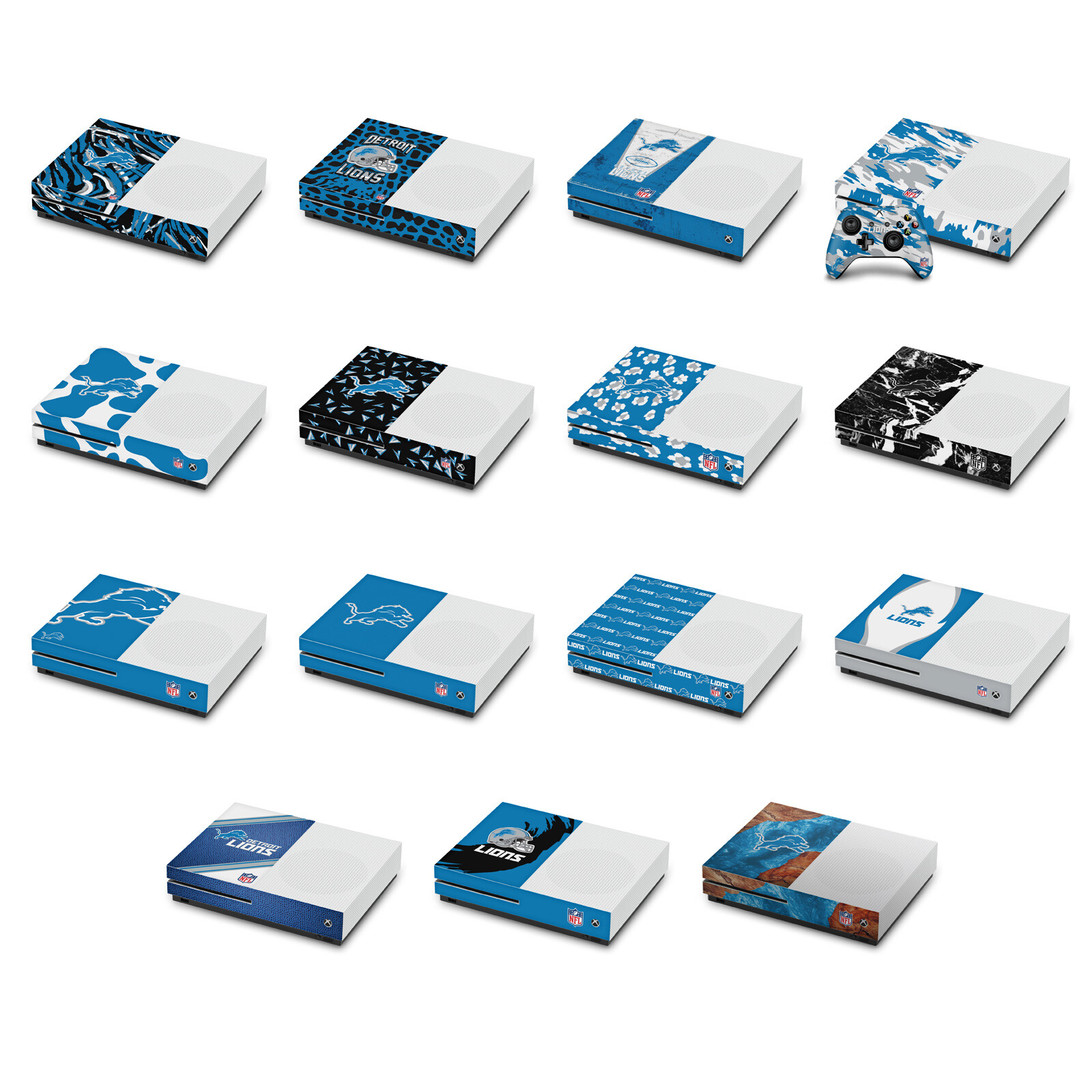 OFFICIAL NFL DETROIT LIONS VINYL STICKER SKIN DECAL COVER FOR XBOX ONE S CONSOLE