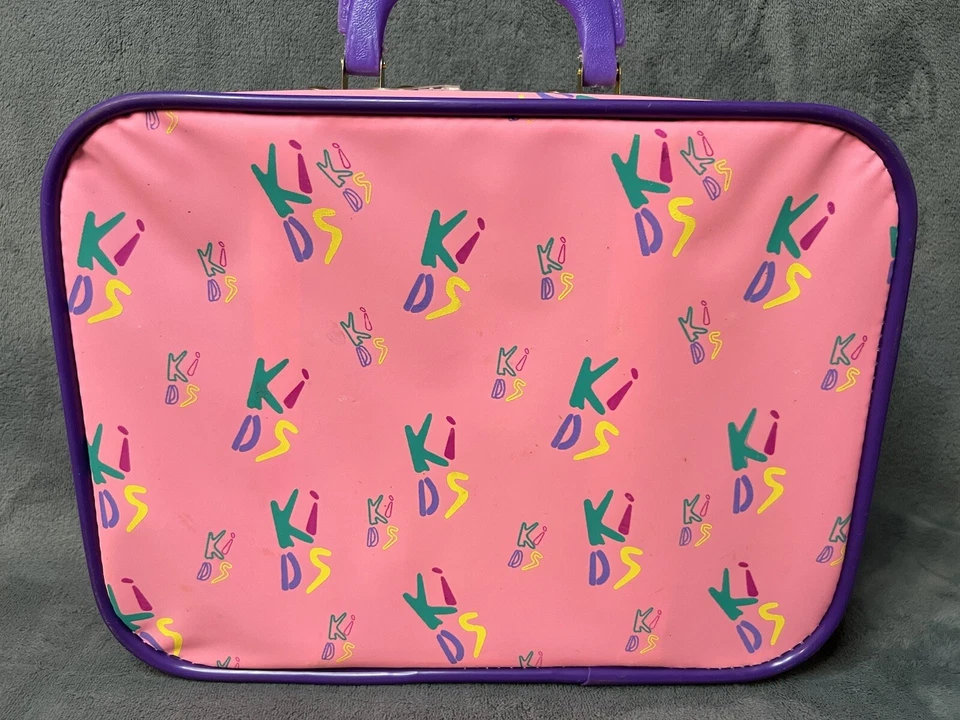 Vintage Kids Suitcase Bag 80’s 90’s Pink Purple Retro - Image 3 of 4