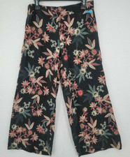 Elias Rumelis Black Floral Culotte Pant Size S