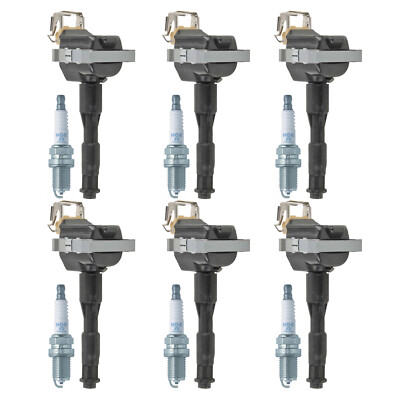 Bosch 6 Ignition Coil NGK 6 V-Power Spark Plug Kit For E36 E34 325i 525i L6