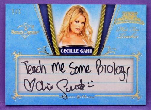 BenchWarmer 2022 Best Of Cecille Gahr 1/1 Autograph 2014 Hot For Teacher BuyBack - Photo 1 sur 2
