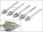 5pcs 50 Grit Coarse Arrow Spear 8mm Head Diamond Burr For Rotary Drill Bit Tool