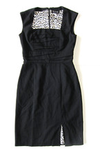 White House Black Market Little Black Cap Sleeve Ruched Sheath Dress Size 0