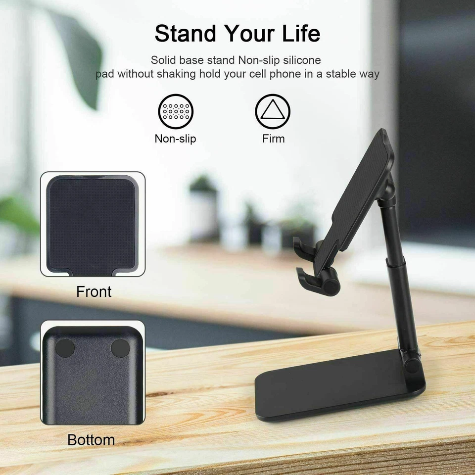 Cell Phone Stand Tablet Mount Fordable Desktop Holder Cradle Dock Mobile iPhone - Image 4 of 4