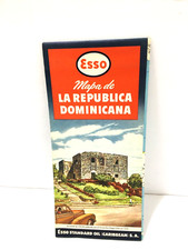 STANDARD OIL COMPANY ESSO LA REPUBLICA DOMINICANA ORIGINAL FOLDING ROAD MAP