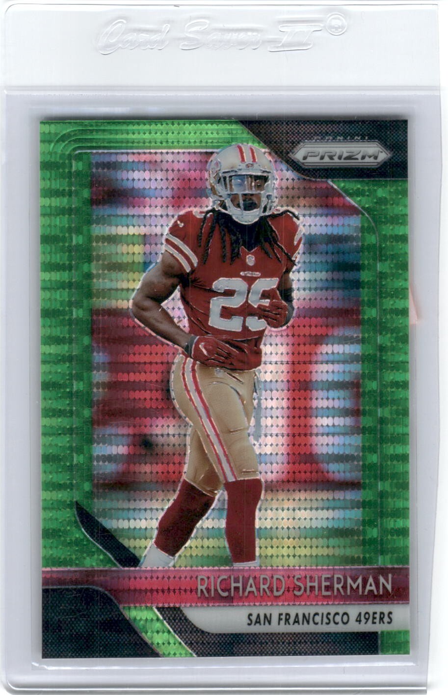 RICHARD SHERMAN 2018 PRIZM GREEN PULSAR PRIZM 49ERS STANFORD CARDINAL