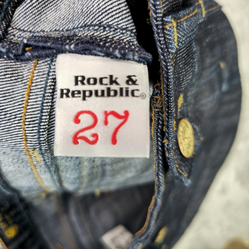 Falda De Colección Y2K Rock & Republic Para Mujer 27 Azul Oscuro Denim Rara Años 90 Ropa de Calle Foto 4 de 4