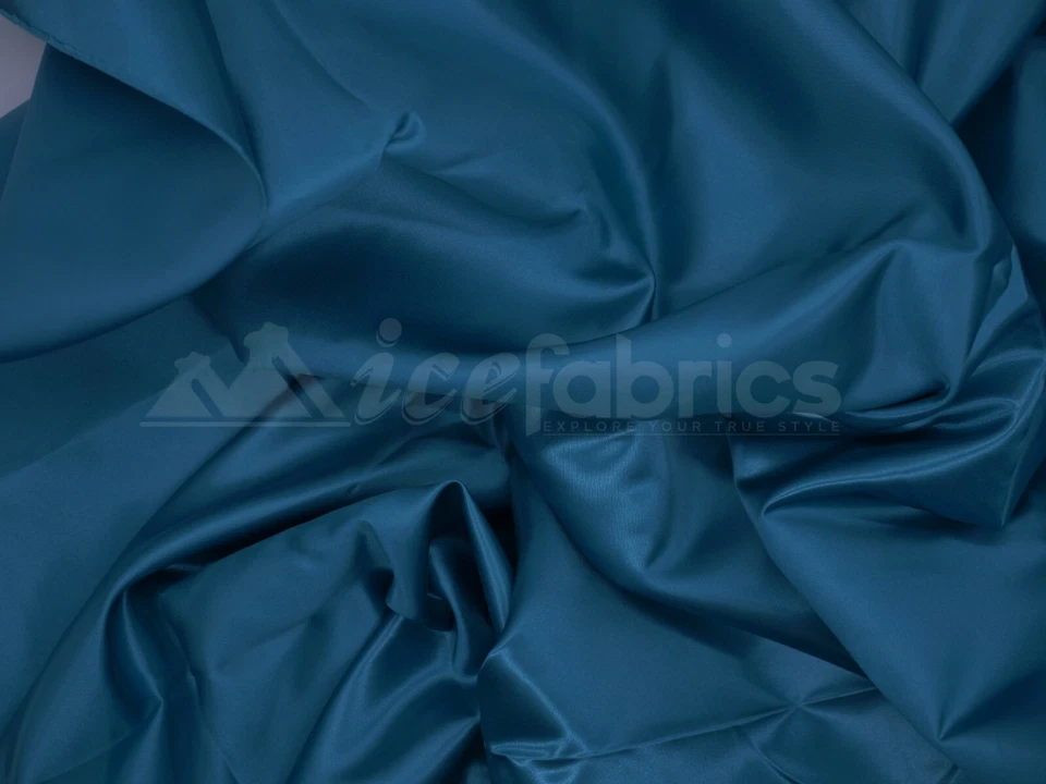 Teal Bridal Satin Fabric Silky By The Yard- Soft Thick Satin-  - Image 3 of 3