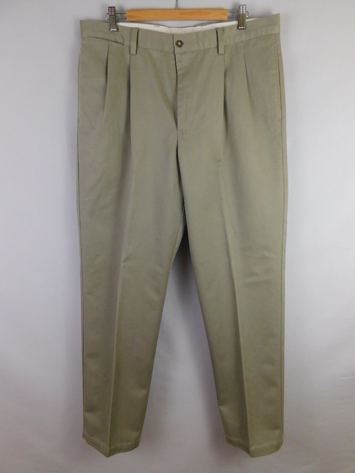 Reserve Size 35 Mens Beige Cotton Business Dress Pants Formal Wear