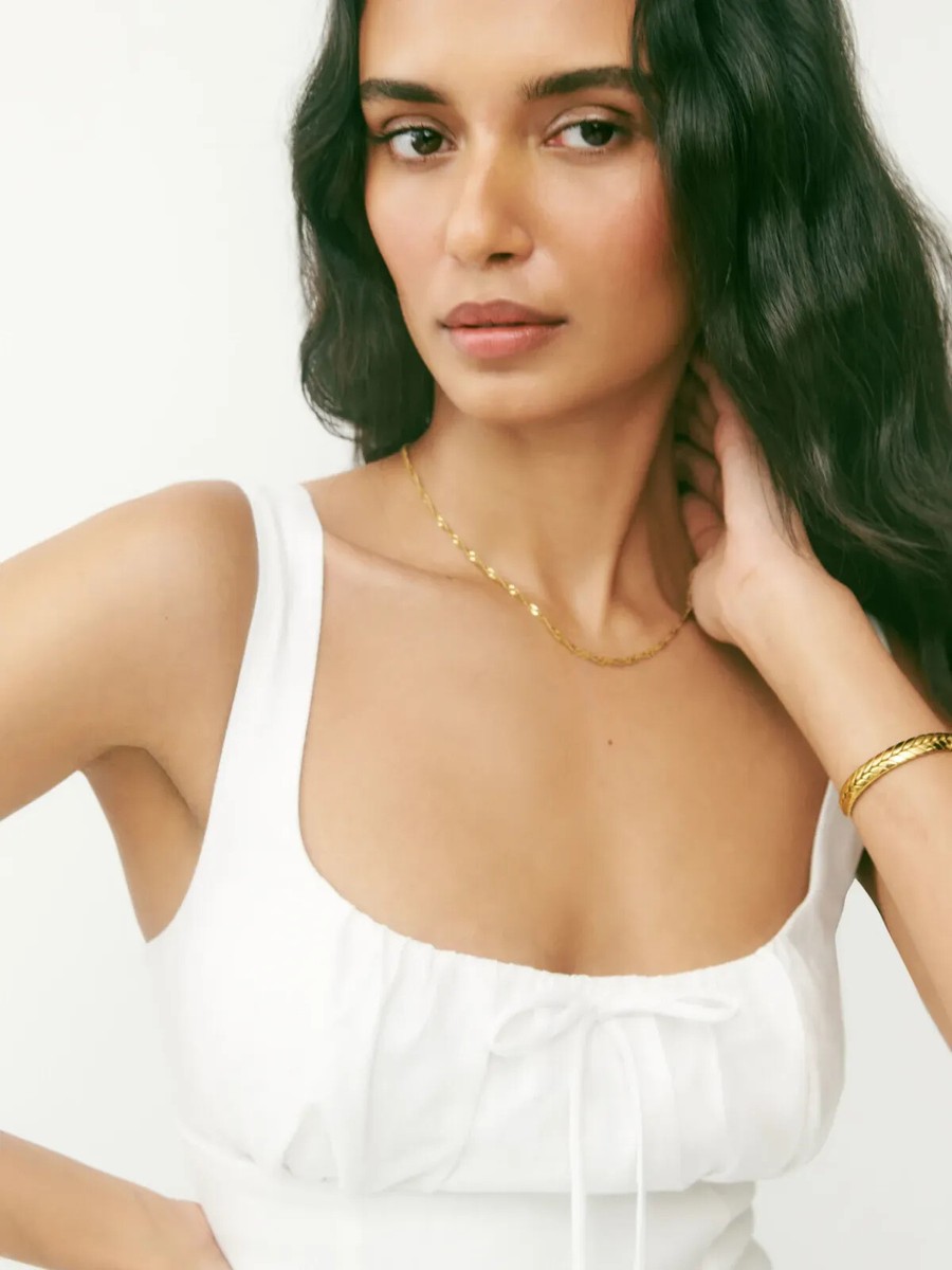 Reformation Balia Linen Dress Sleeveless in White | eBay Reformation Balia Linen Dress Sleeveless in White | eBay