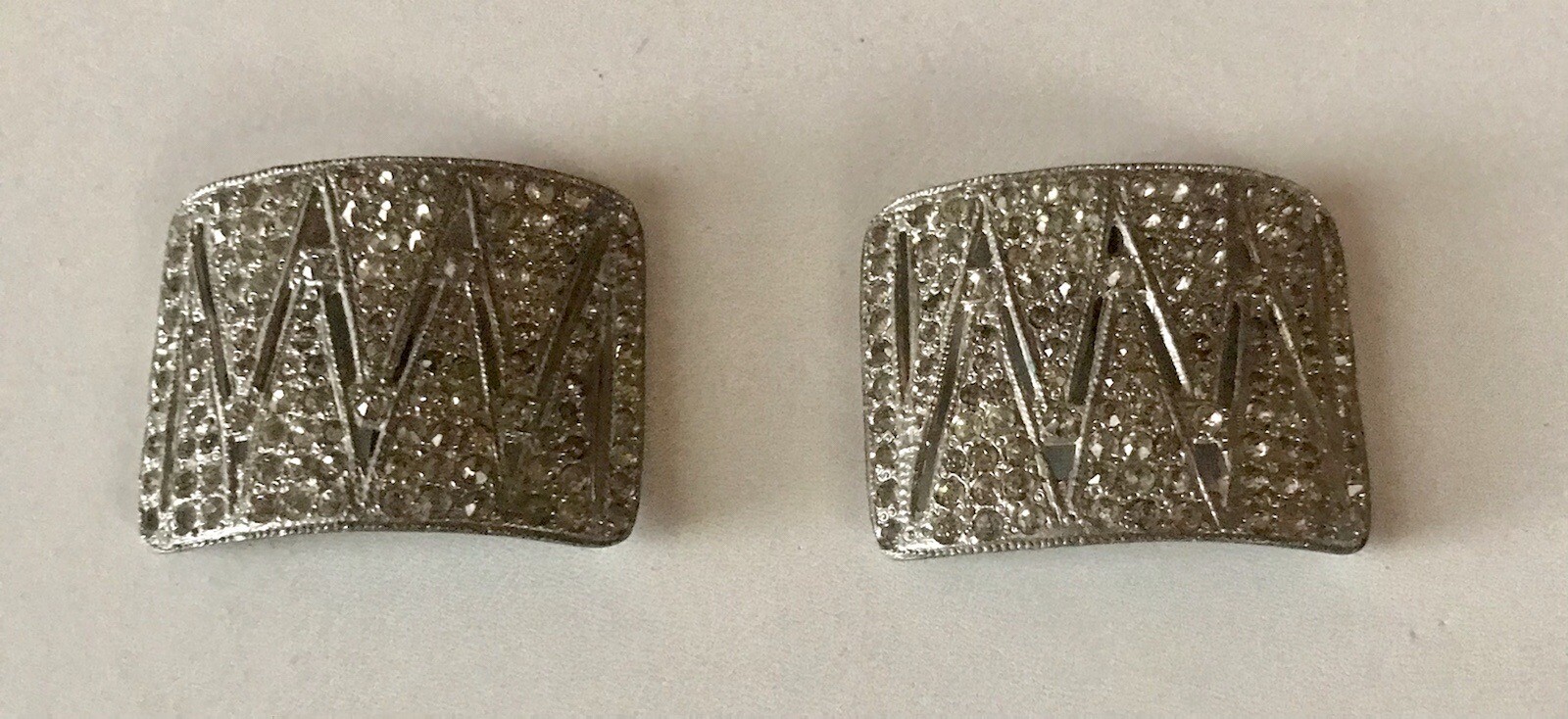 Vintage rhinestone belt clips Vintage Crystal Belt Clips - Gem main image 2