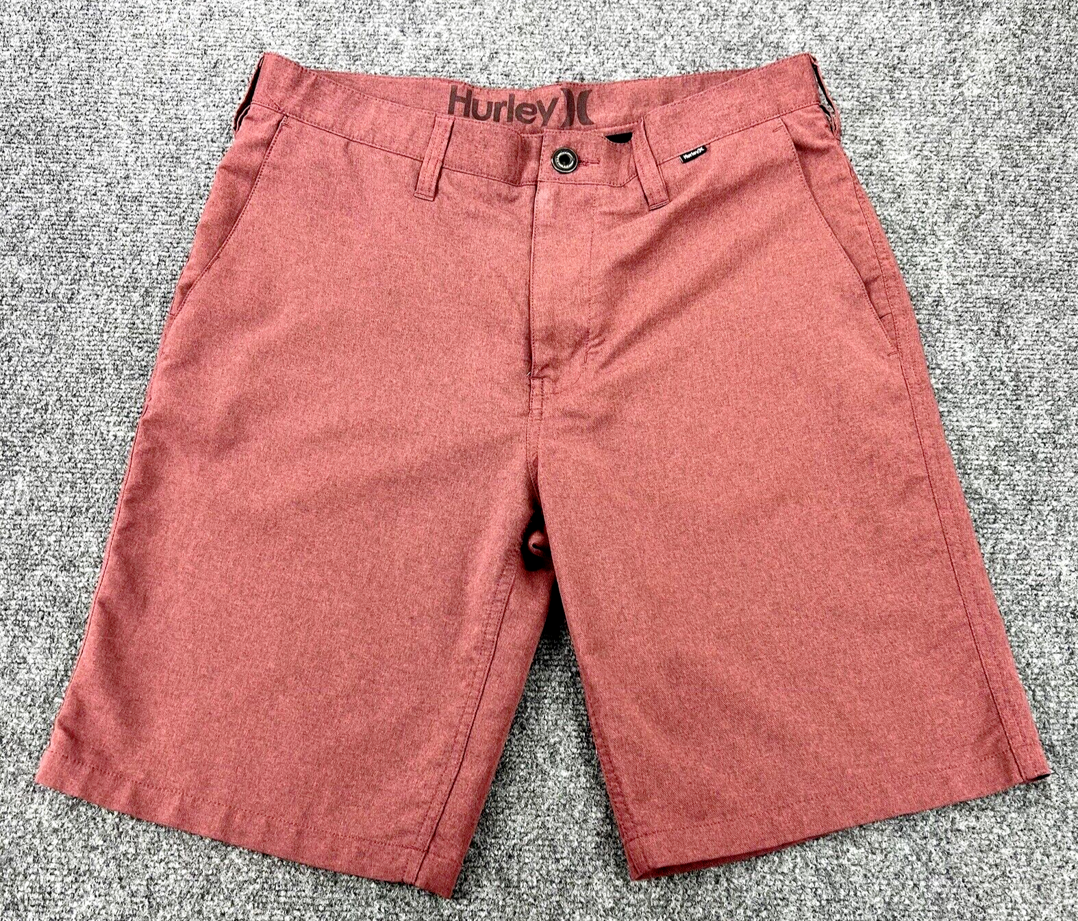 Hurley Nike Dri-Fit Shorts Men's 32 Red Chino Performance Stretch Outdoor Casual
