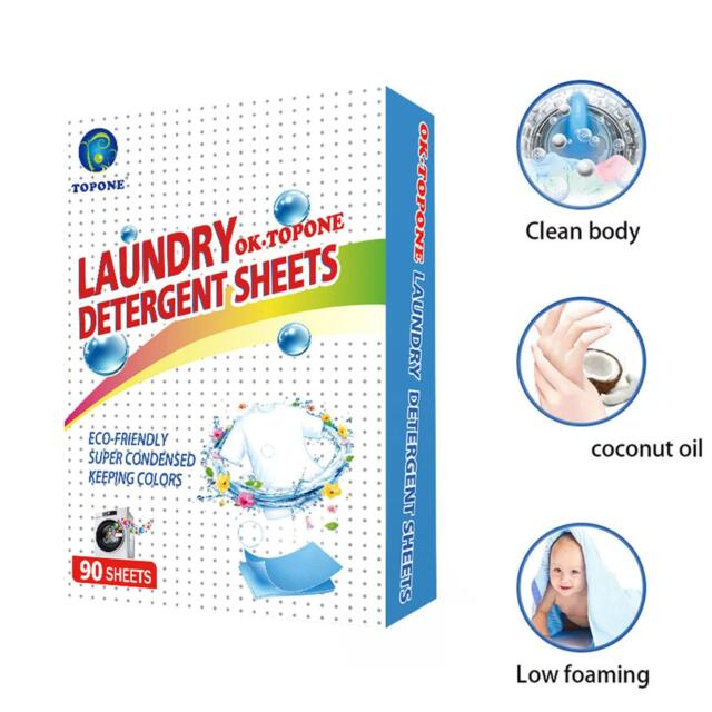 90x Laundry Detergent Nano Super Soasp Sheets Clothes Fabric Washing E0T3