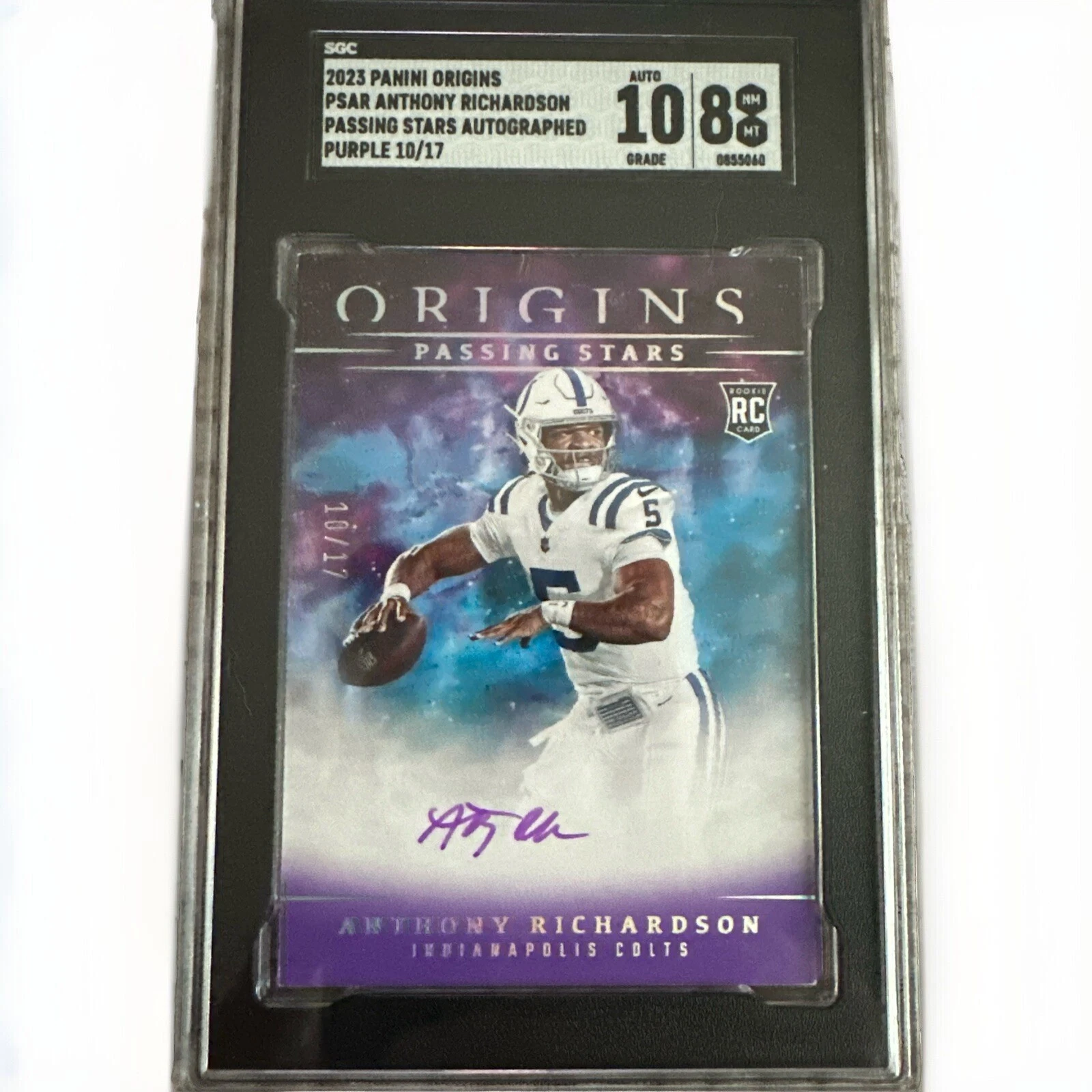 Anthony Richardson Panini Origins Passing Stars Signatures #PSAR Purple
