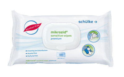 Schülke mikrozid  Sensitive wipes Premium Flächen-Desinfektionstücher 50 Stück