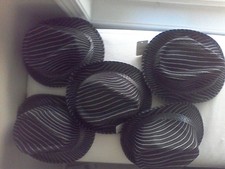 fedora black with white stripes party hat. Made of quality mesh 1 lot of 5 h.
