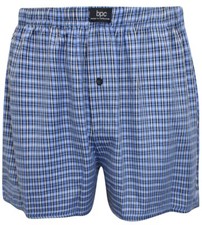 Big Tall Men's Boxers Shorts BPC Blue Pure Cotton Checked Plus Size Small to 5X