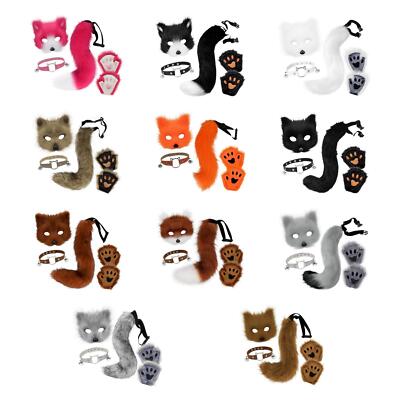 Tier Halsband und Schwanz Set Verkleiden niedliche Halloween Gesichtsmaske für Abschlussball Bühne