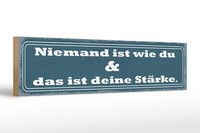 Holzschild Spruch 46X10 Cm Niemand Ist Die Du Deine StäRke Deko Schild