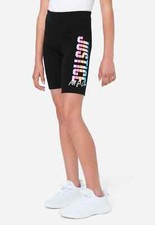 Justice Girls Black Pink  Purple All For Love Athletic Bike Shorts Size M