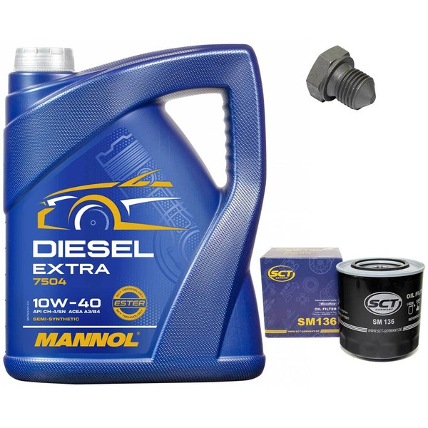 MotoröL Set 10W40 5 Liter + ÖLfilter + Schraube FüR Audi 100 Vw Transporter Iv-image