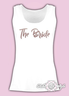 white bride tank top