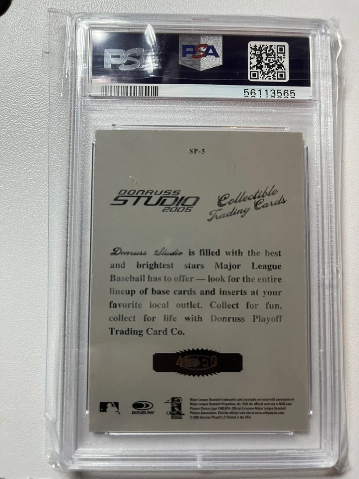 2005 Donruss Studio Portraits Albert Pujols /50  #SP-5 White/color Psa 9 - Image 2 of 2