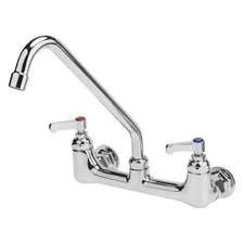 Kitchen Sink Faucet Wall Mount Commercial 8 inch Center with 8" Swivel Spout