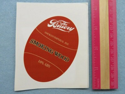 Bier Sammlersticker ~ Die Bruery Smoking Wood Imperial Rye Ale ~ Kalifornien