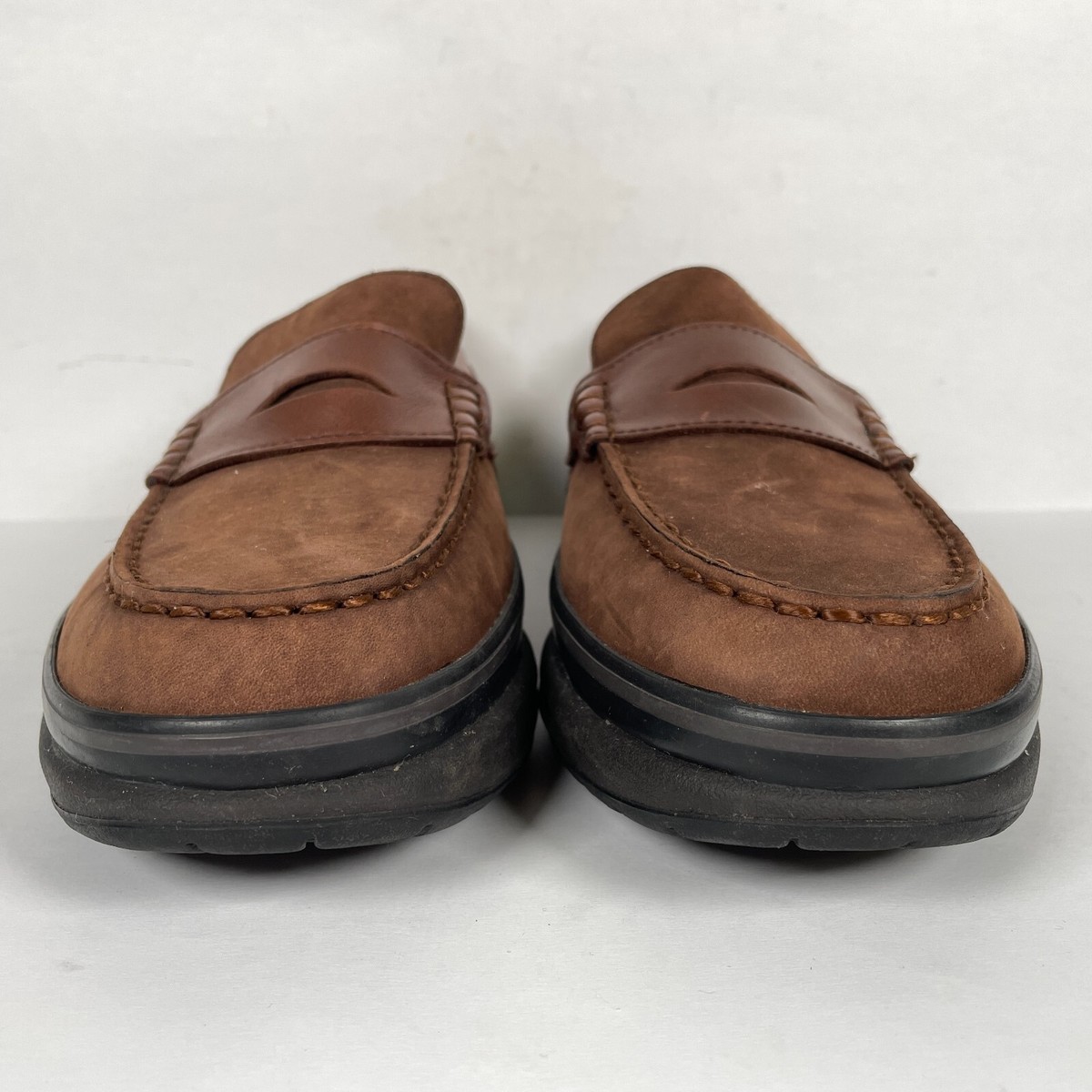 Bass Ketch Penny Loafers Mens Size 10 M Brown Nubuck Slip On  display picture 1