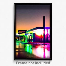 Pixel Art Poster - Superb Motel (8 Bit Psychedelic Trippy Video Game Print)