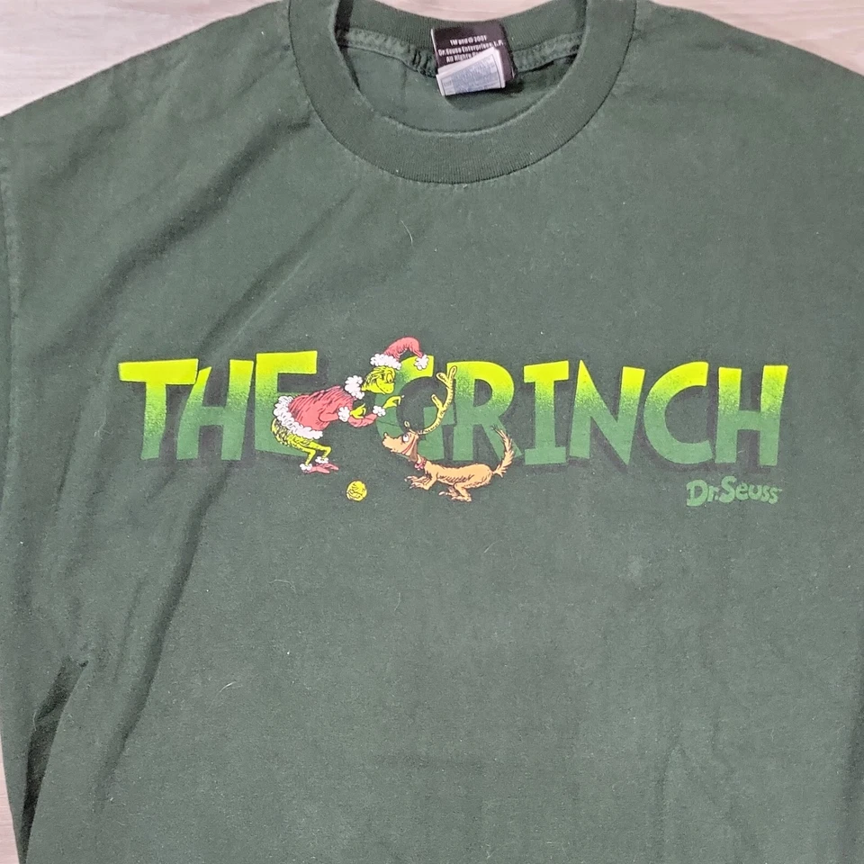 The Grinch T 恤男式大号绿色短袖 — 第 2/4 张图片