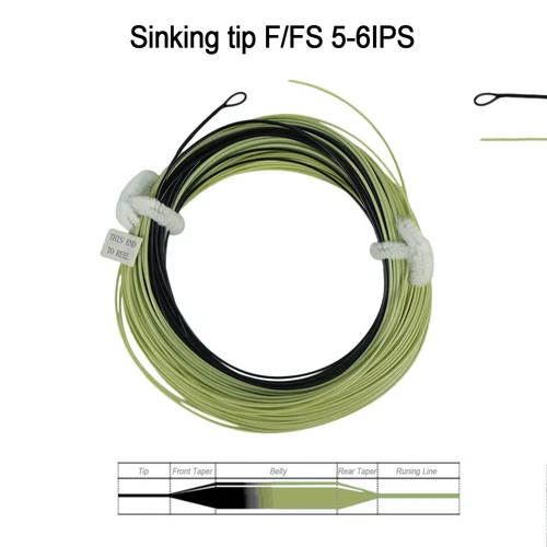 Aventik Sinking Tip Fly Line Full Fast Sinking Line With Welded Loop IPS 5-6