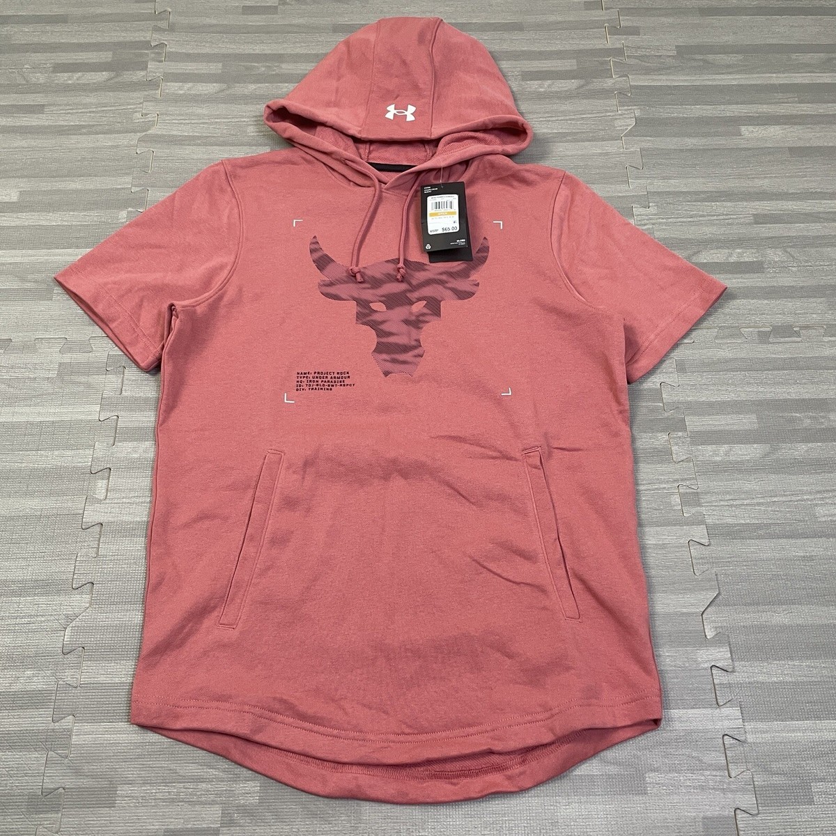 Under Armour Project Rock フード付きTシャツピンク UA公式