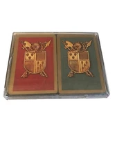 Vintage Playing Cards Set With Heraldic Crest Design In Dual Deck Case