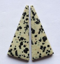 38.65 Cts Natural Dalmation Jasper 40mm X 17.5mm each Cabochon Loose Match Pair