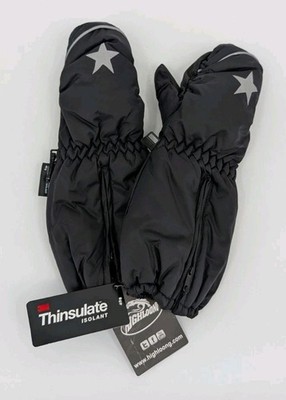 3M Thinsulate Isolant Black Stars Snow Mitten Youth Ski Gloves Kids Size XS 1-3