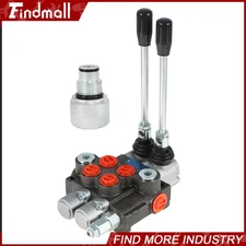 Findmall 2 Spool Hydraulic Acting Control Valve 11 GPM+Conversion Plug SAE Ports