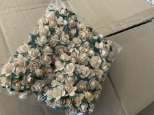 2304 PCS MULBERRY PAPER ROSES/FLOWERS  / 1.5cm flowers Ivory - *BARGAIN*