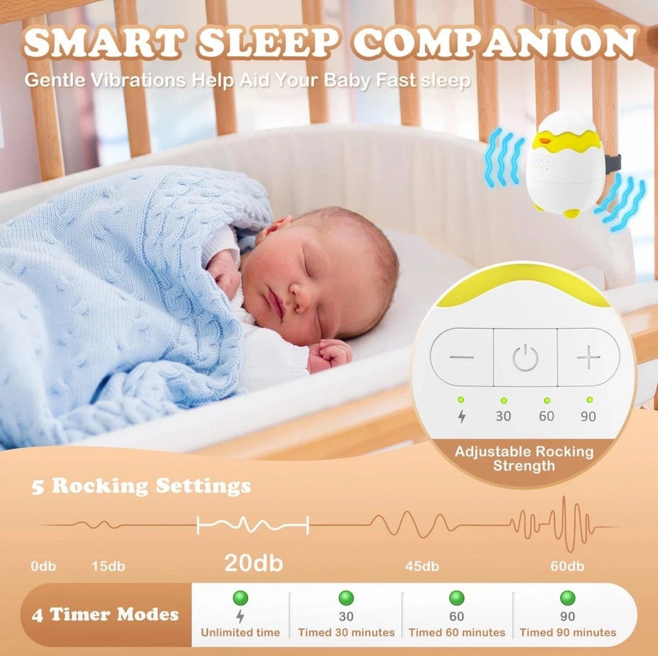 Columpio basculante para bebé - Carga USB, velocidad ajustable, portátil Foto 4 de 4