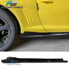 For 16-24 Chevy Camaro 4PCS Gloss Black Side Skirts Extension IKON V2 Style - PP