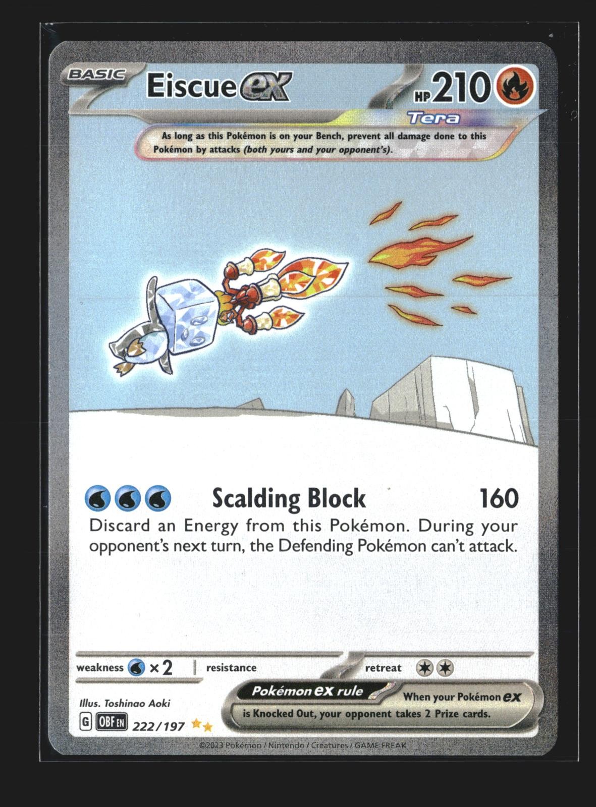 Eiscue ex 222/197 Holo Special Illustration Rare OBF Obsidian Flames Aoki NM